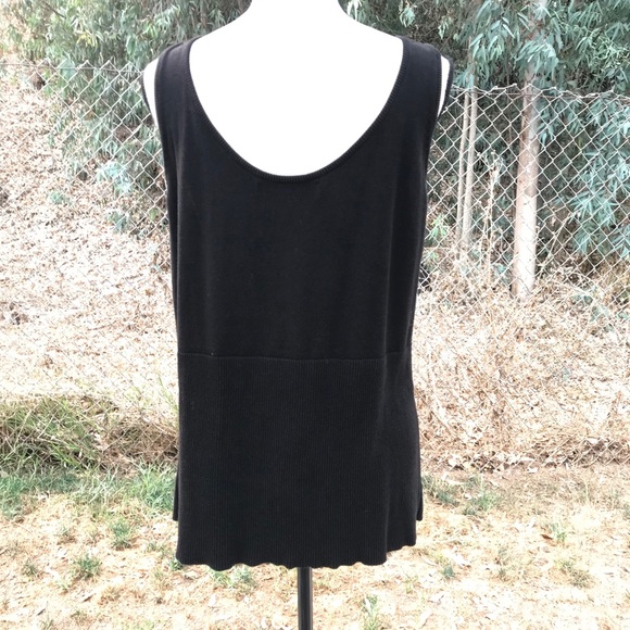 Black Knit Tank W/Pleat Detail - Sz 1X-EUC - Picture 8 of 8